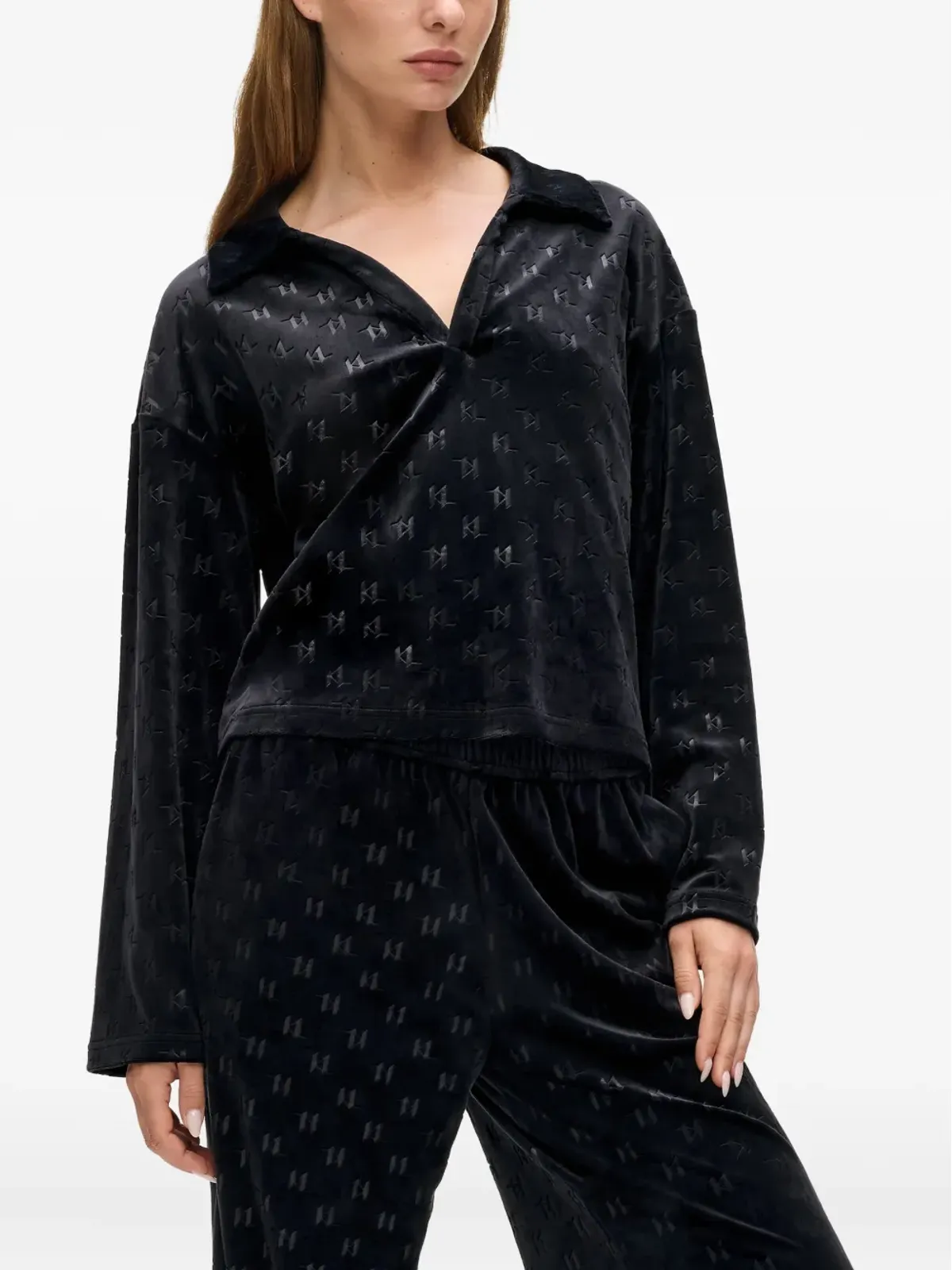 Karl Lagerfeld モノグラム ベロア トップ - 画像3