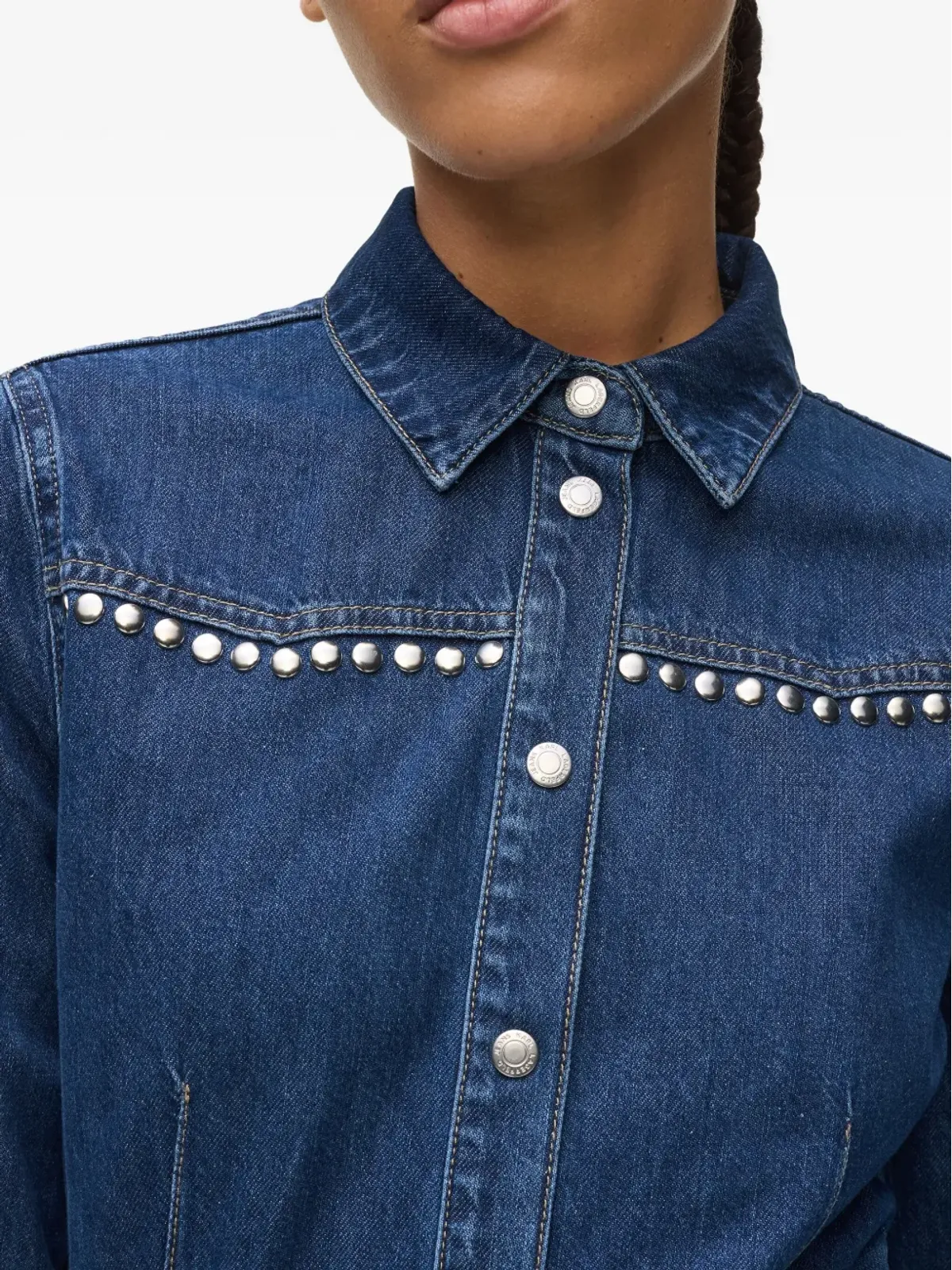 Karl Lagerfeld Jeans デニムドレス（プリーツ・スタッズ装飾） - 画像4