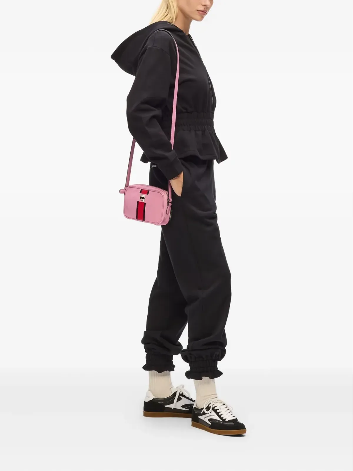 Karl Lagerfeld Ikon stripe カメラバッグ - ピンク - 画像2