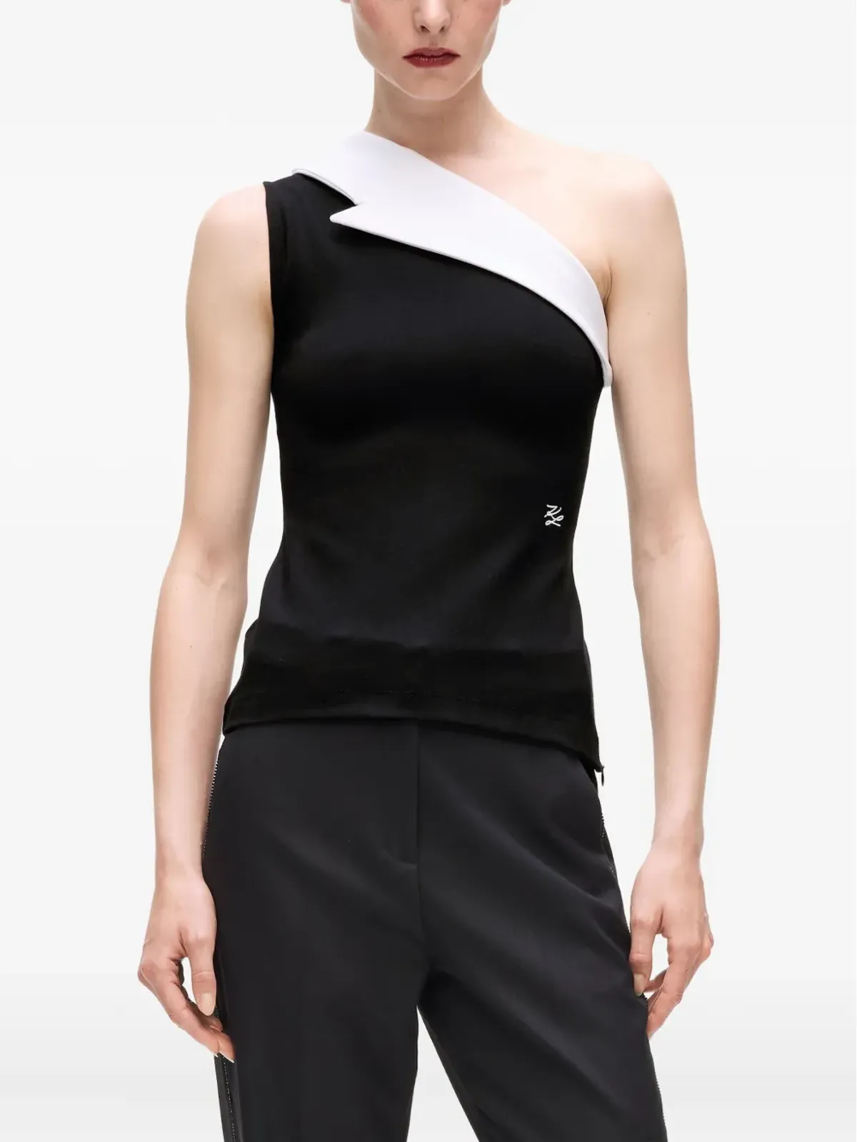 Karl Lagerfeld Karl DNA アシンメトリック・ラペル・トップ - 画像4