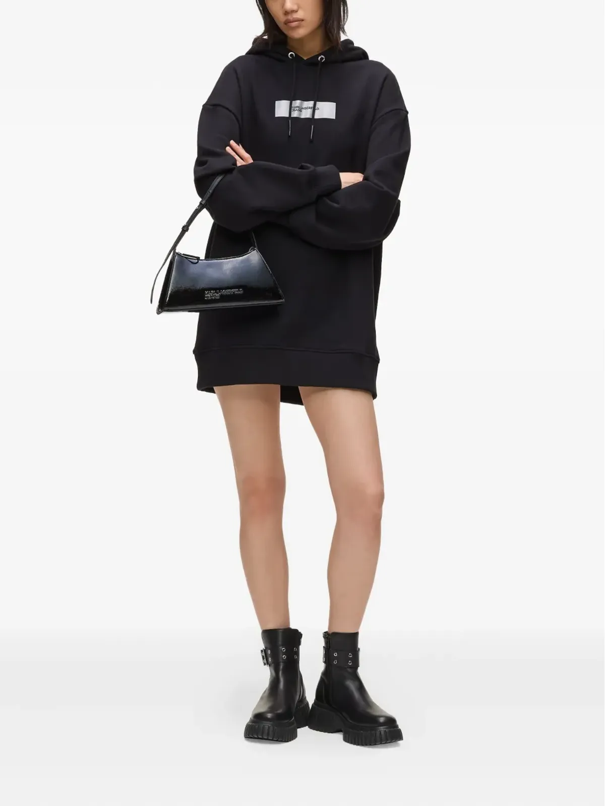 Karl Lagerfeld Jeans ロゴ入りフーディードレス - 画像2