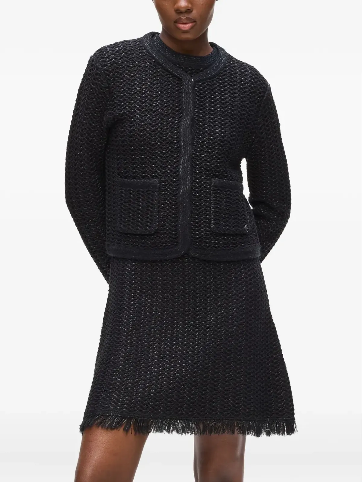 Karl Lagerfeld ツイードフリンジカーディガン - 画像3
