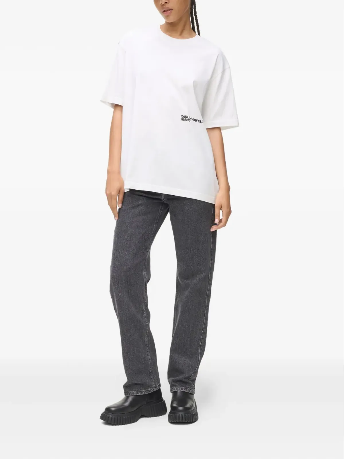 Karl Lagerfeld Jeans カールプリントTシャツ ホワイト - 画像2