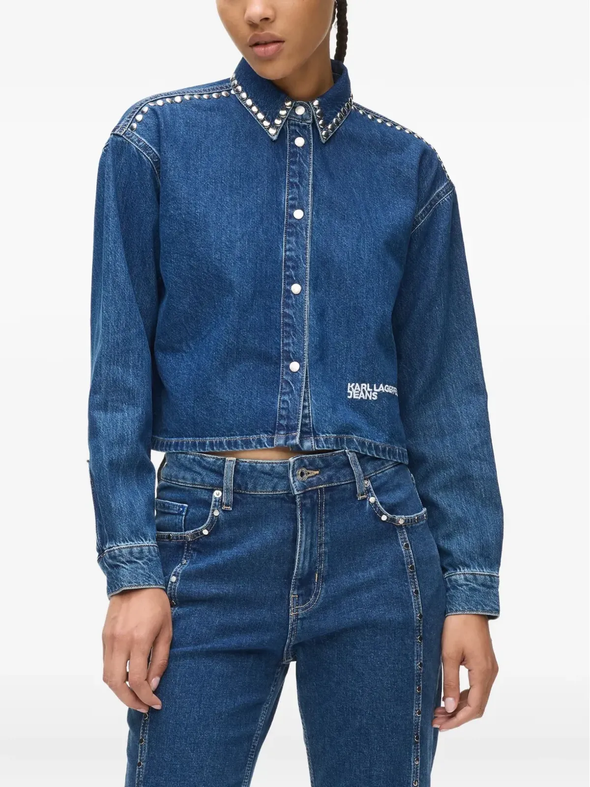 Karl Lagerfeld Jeans スタッズ付きデニムシャツ - 画像3