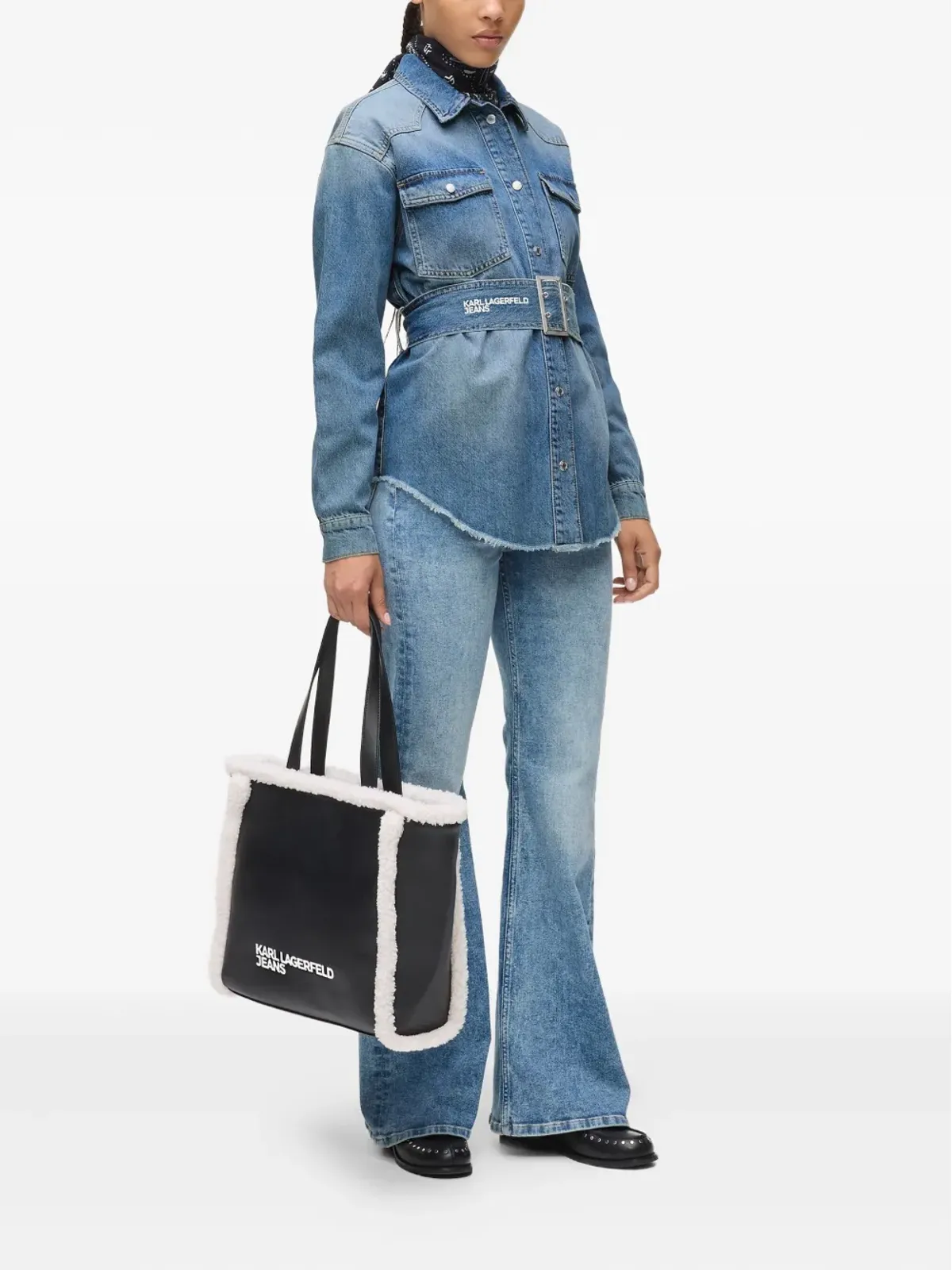 Karl Lagerfeld Jeans ベルト付きデニムシャツ - 画像2