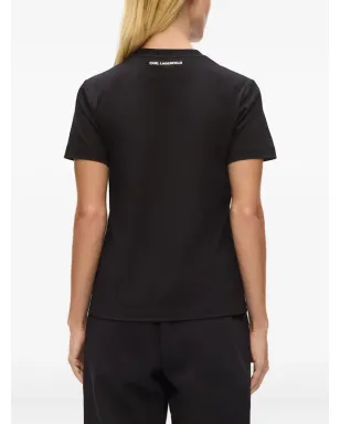 Karl Lagerfeld ラインストーン猫顔Tシャツ - サムネイル4
