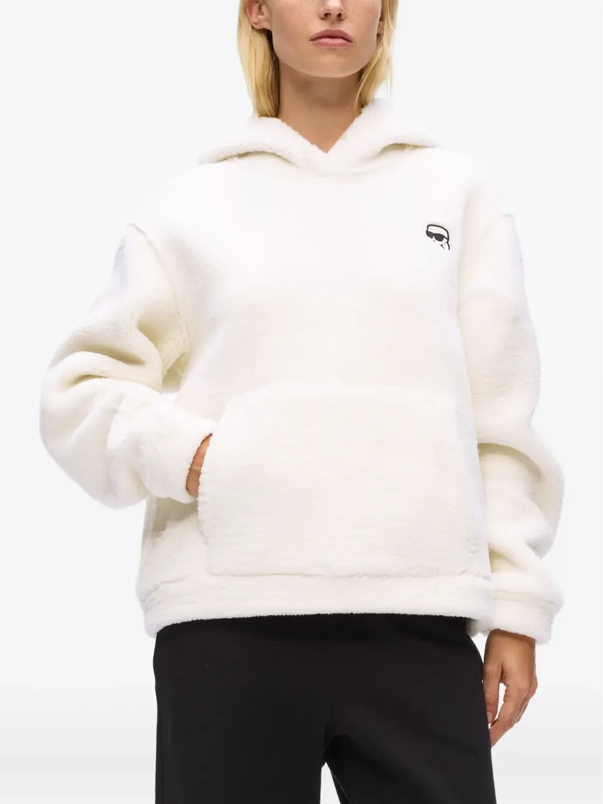 Karl Lagerfeld ロゴパッチフーディー - 画像3