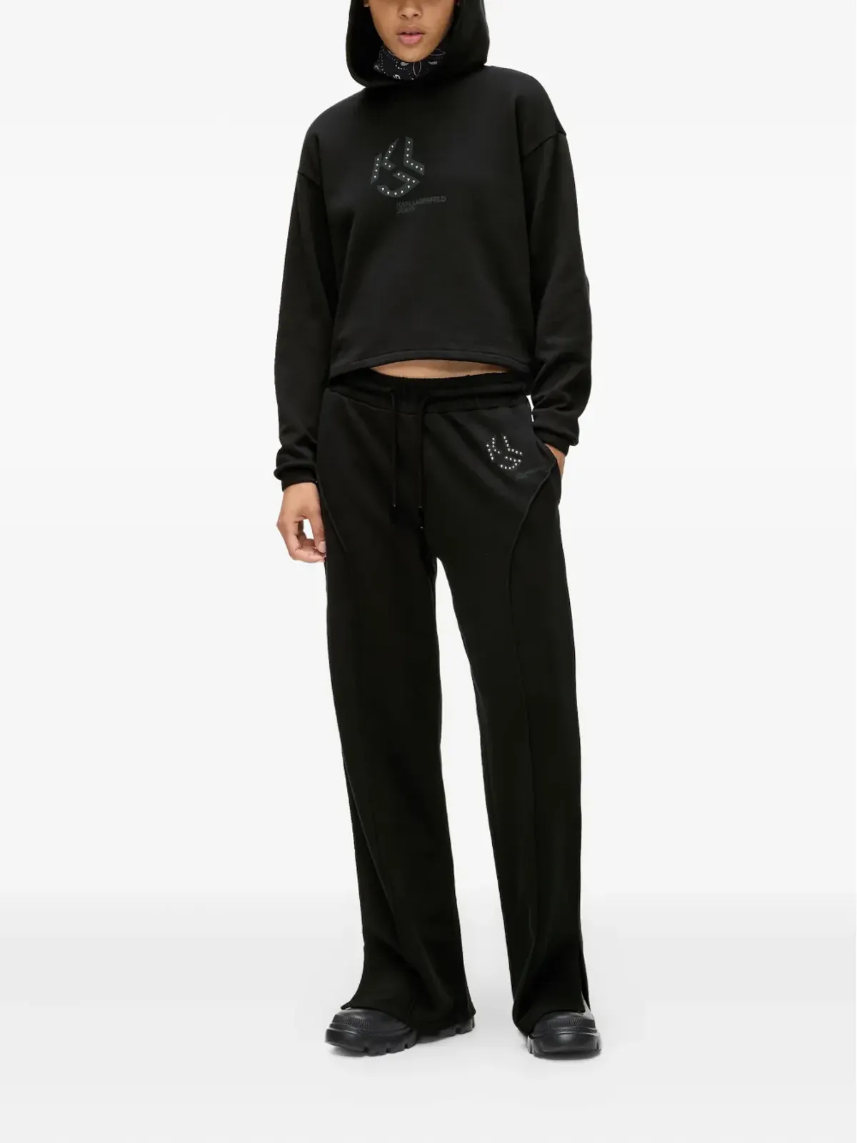 Karl Lagerfeld Jeans ロゴディテールスタッズフーディー - 画像2