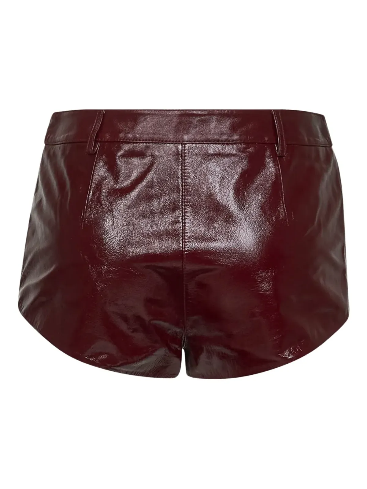 Self-Portrait ひび割れ加工レザーショーツ - BURGUNDY - 画像2