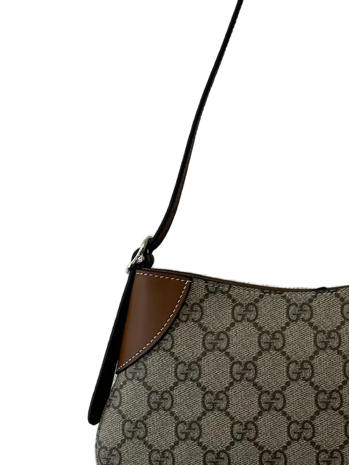 Gucci 小型GGエンブレム モノグラム レザー ショルダーバッグ - ブラウン - 画像2