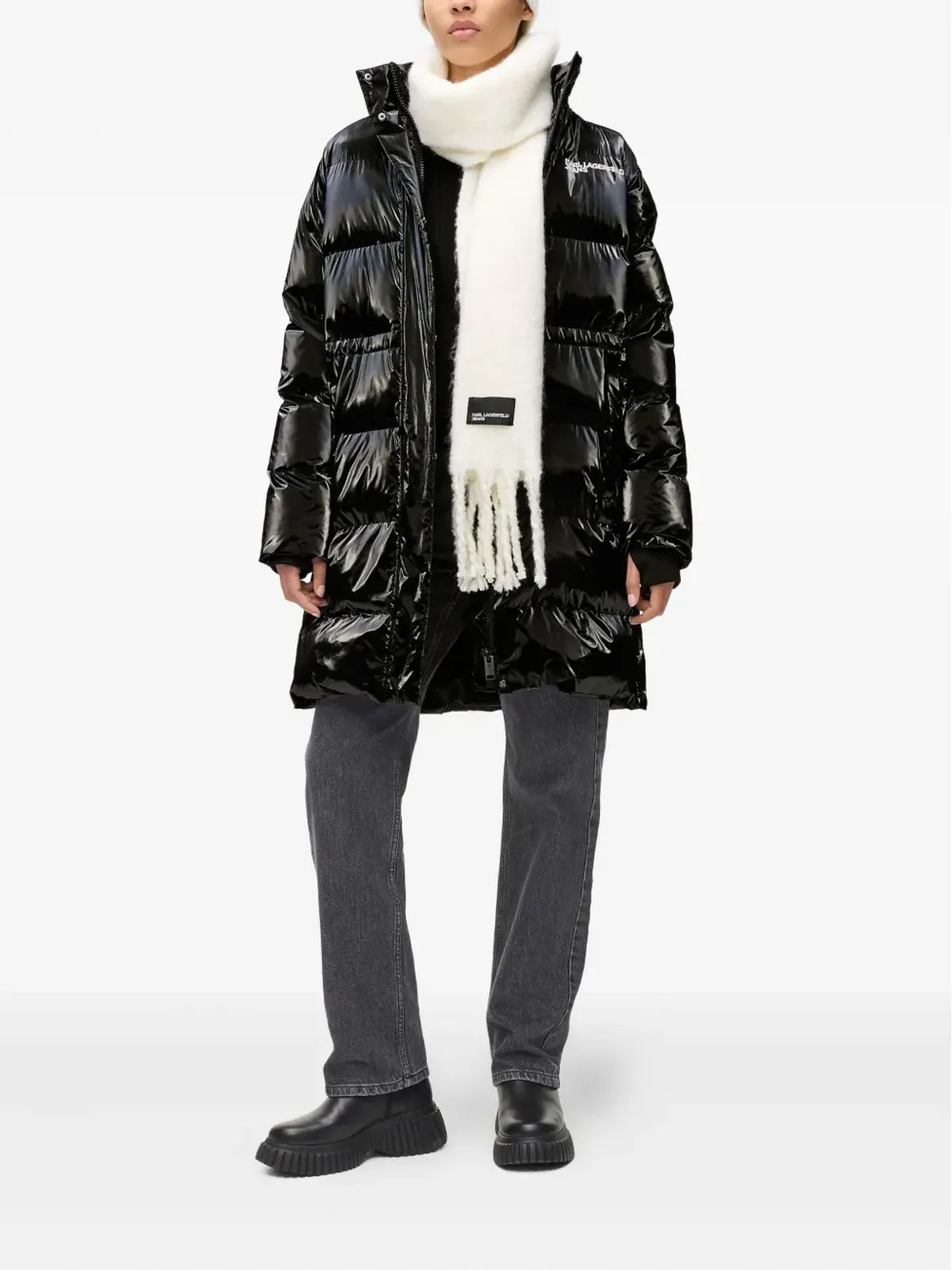 Karl Lagerfeld Jeans ロゴ入りダウンジャケット - 画像2