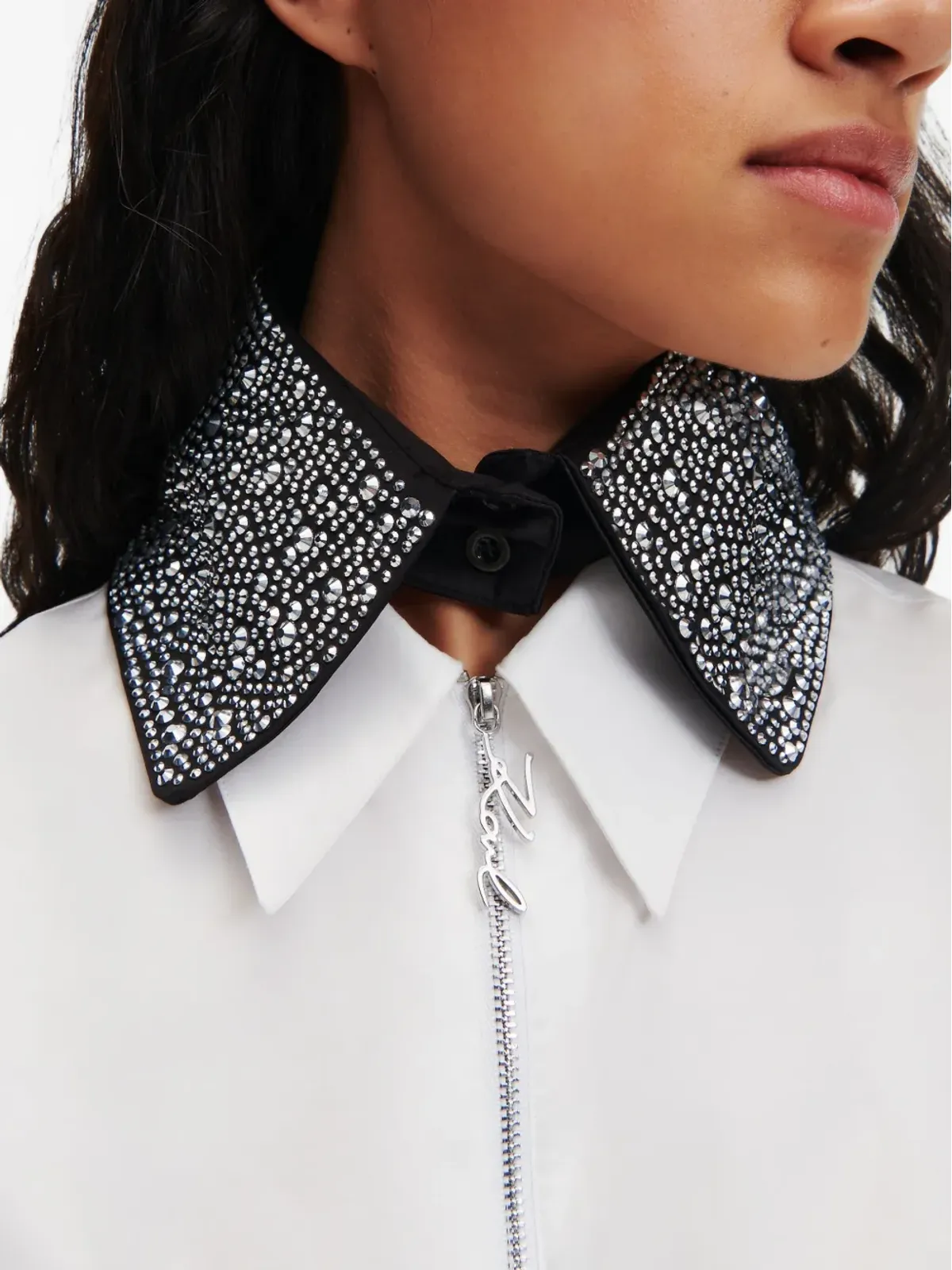 Karl Lagerfeld ラインストーン装飾襟 - 画像4