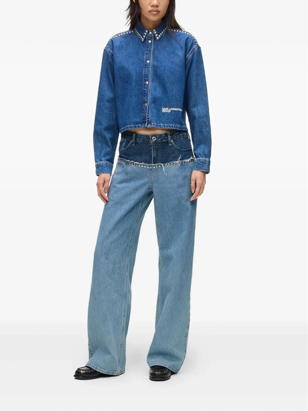 Karl Lagerfeld Jeans スタッズ付きデニムジーンズ - 画像2