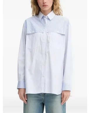 PS Paul Smith ブルーのストライプ柄パネルシャツ - サムネイル1