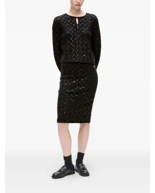 Karl Lagerfeld ブラックのスパンコール装飾ニットカーディガン - サムネイル2