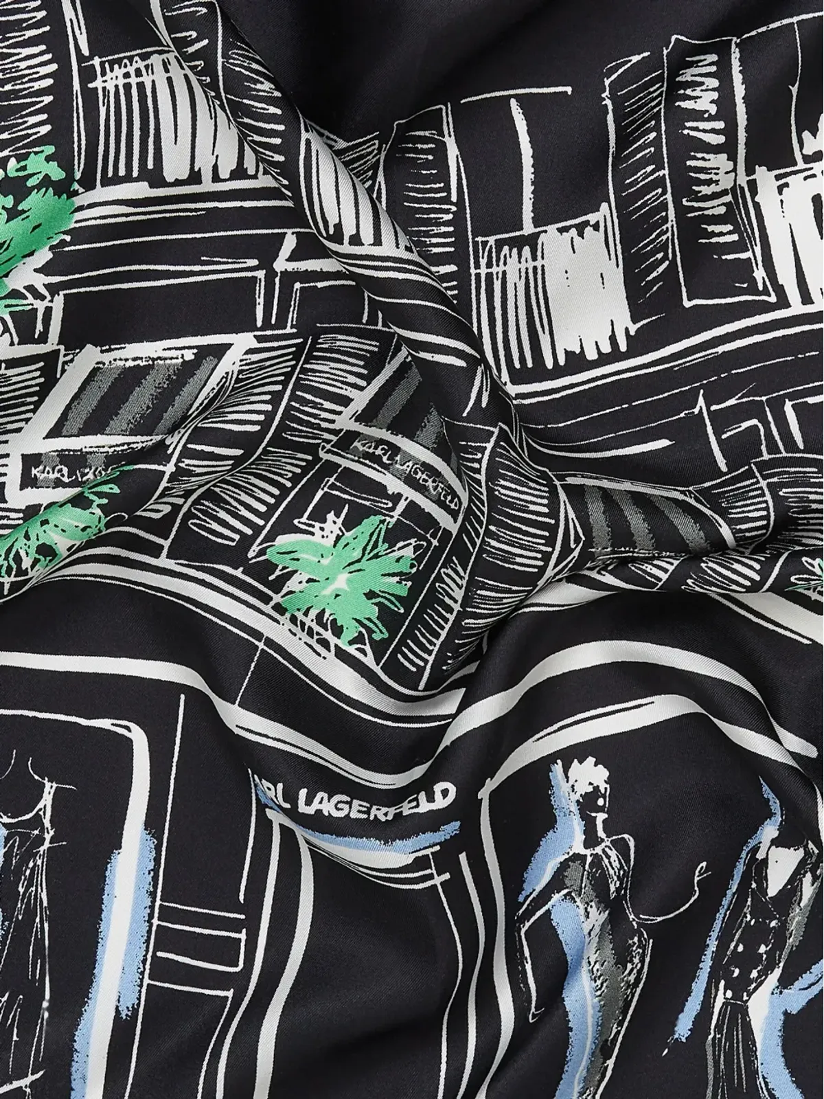 Karl Lagerfeld Maison de Karl シルクスカーフ - 画像4