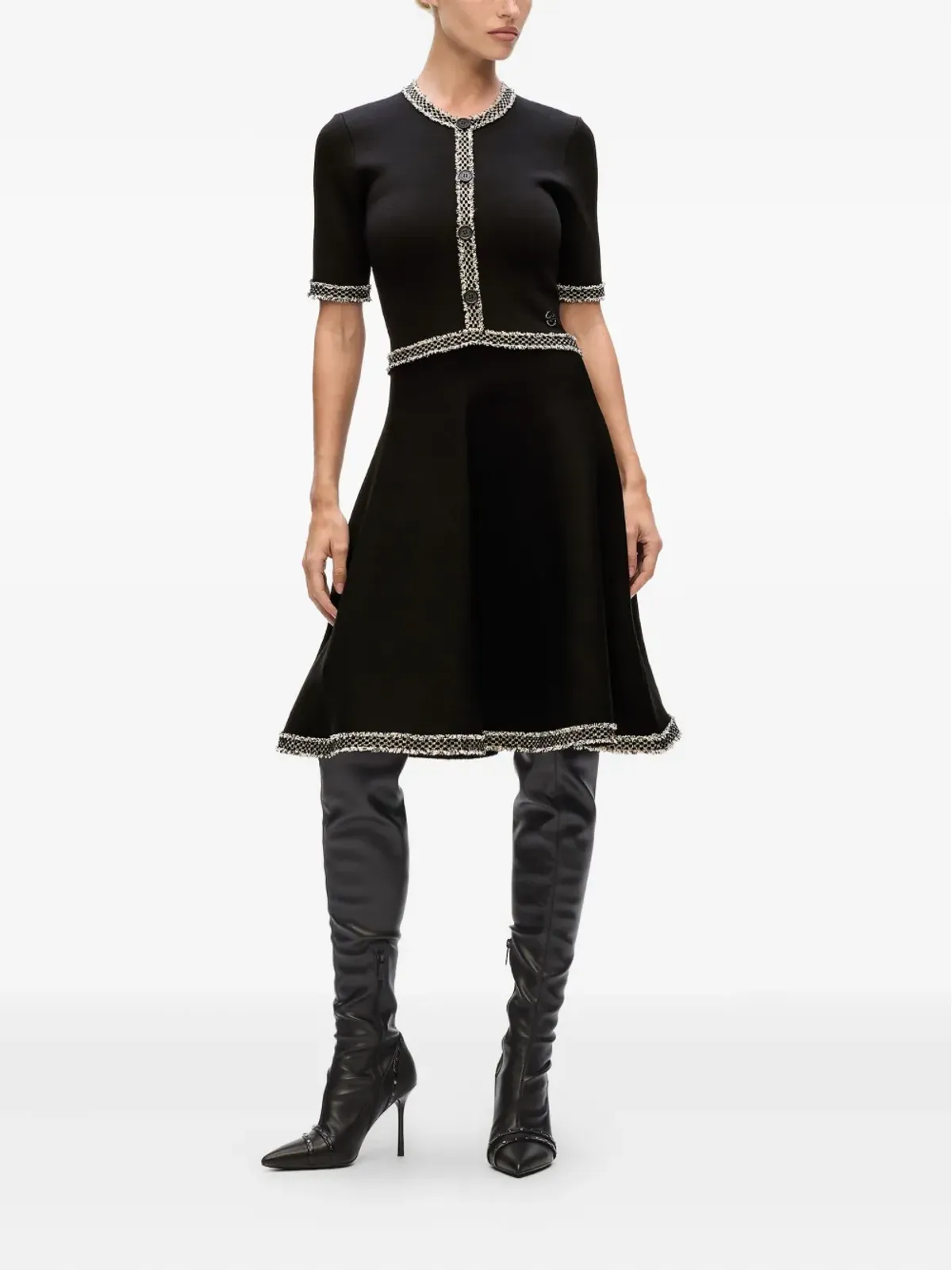 Karl Lagerfeld ブークレートリム付きニットドレス - 画像2