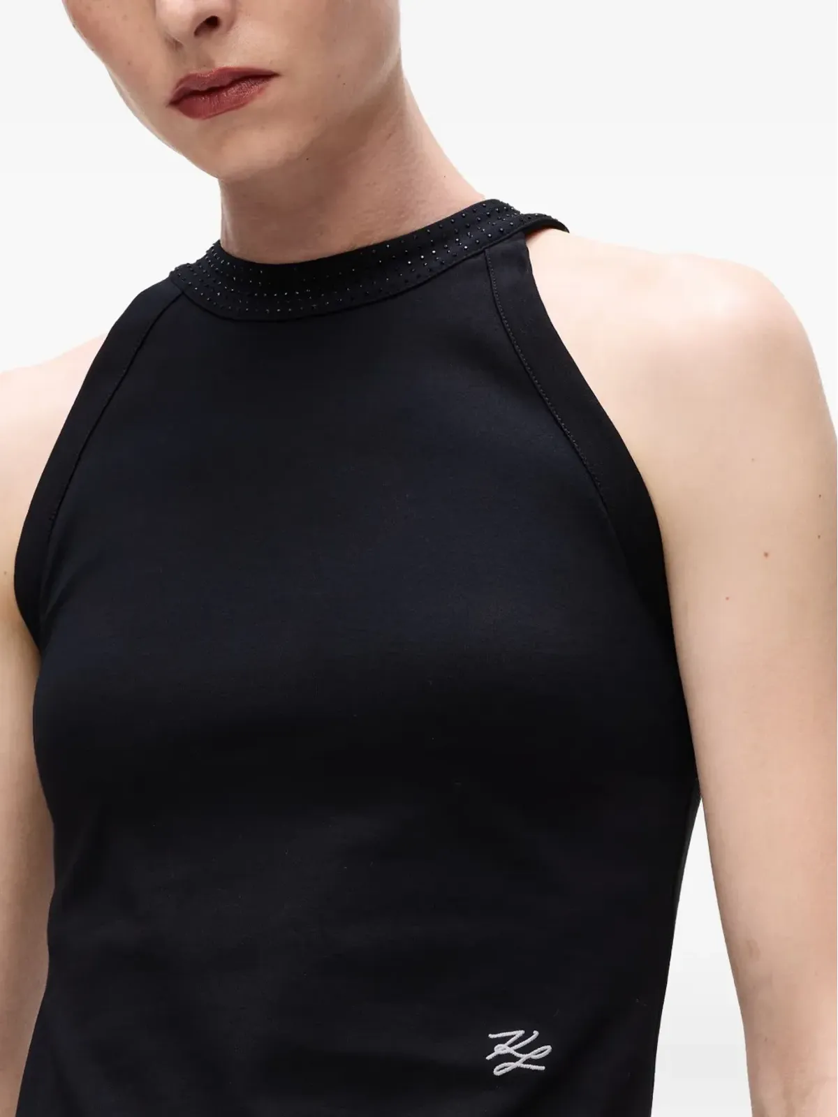 Karl Lagerfeld ラインストーン付きホルターネックトップ - 画像5