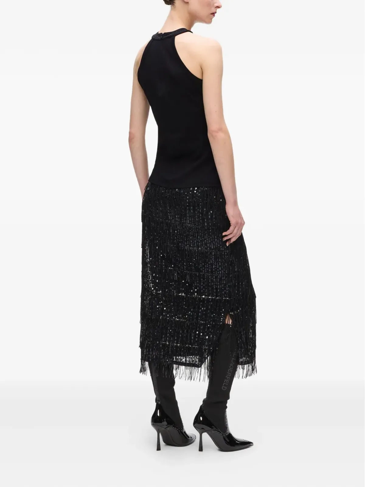Karl Lagerfeld ラインストーン付きホルターネックトップ - 画像3