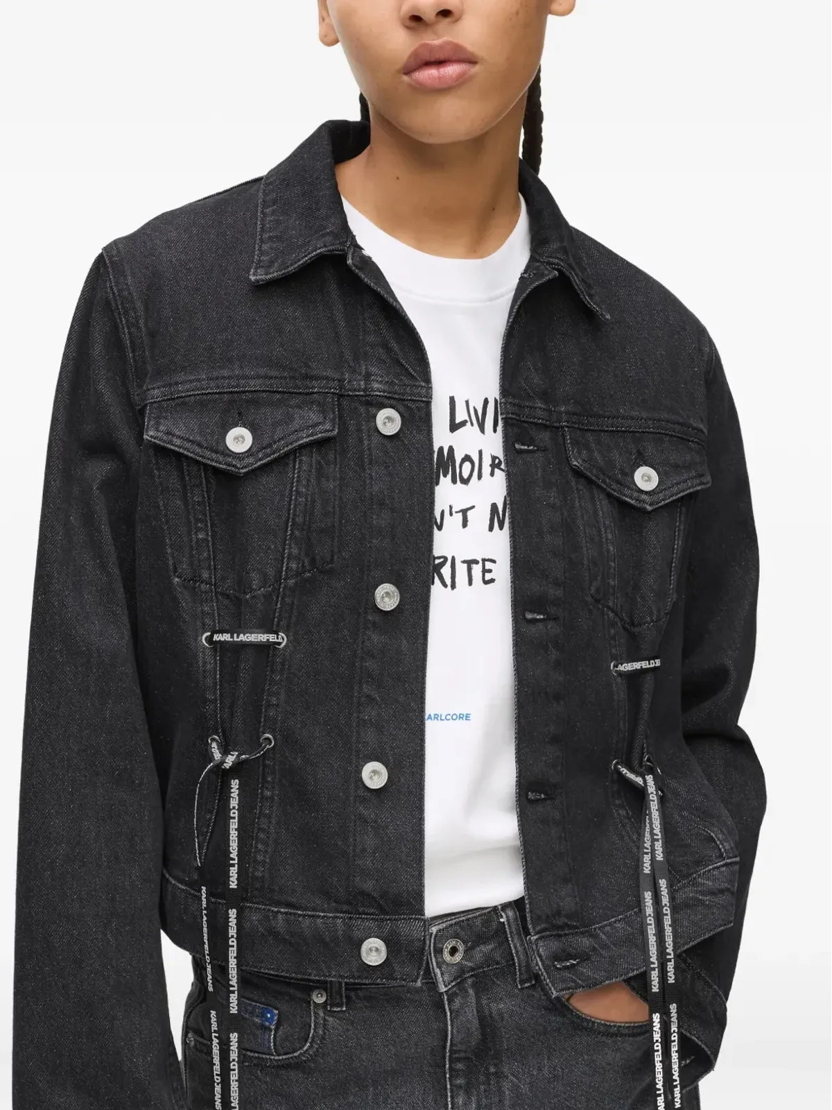Karl Lagerfeld Jeans レースタイデニムジャケット - 画像5