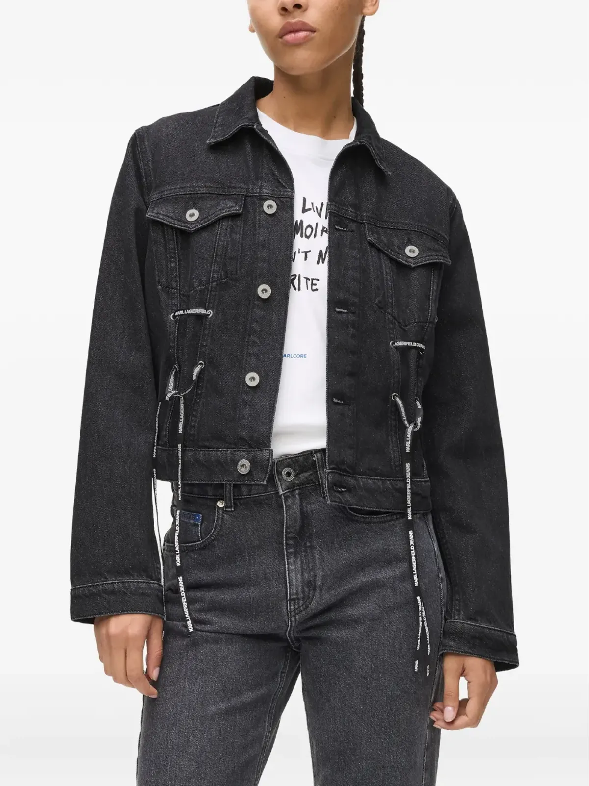 Karl Lagerfeld Jeans レースタイデニムジャケット - 画像3