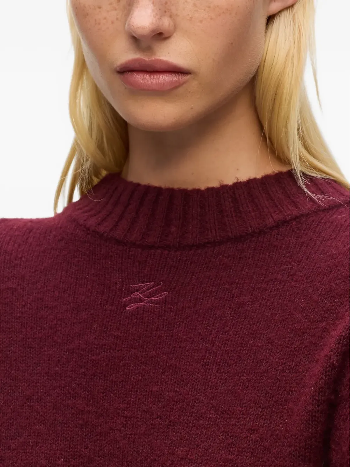 Karl Lagerfeld スプリットヘム ウールケープ - レッド - 画像4