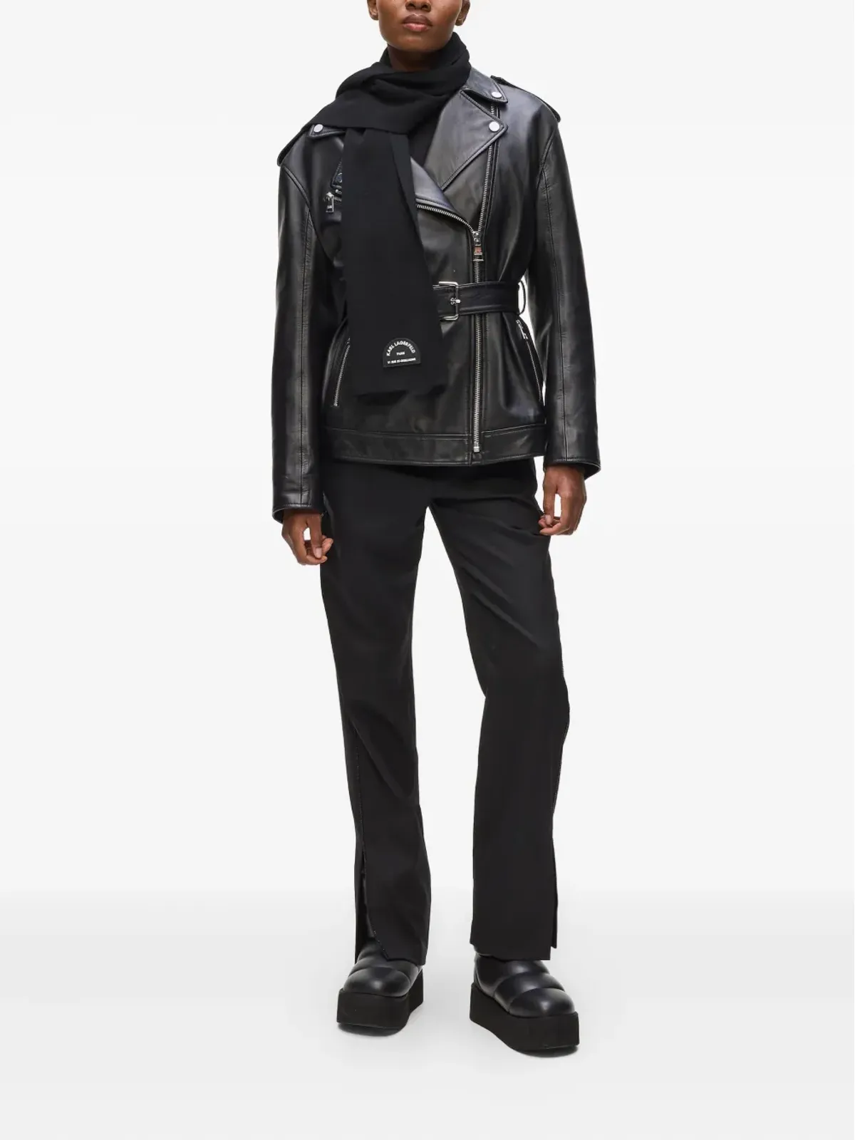 Karl Lagerfeld ロゴパッチスカーフ - 画像4