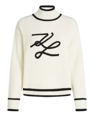 Karl Lagerfeld ロゴ刺繍入りリブニットセーター - サムネイル1
