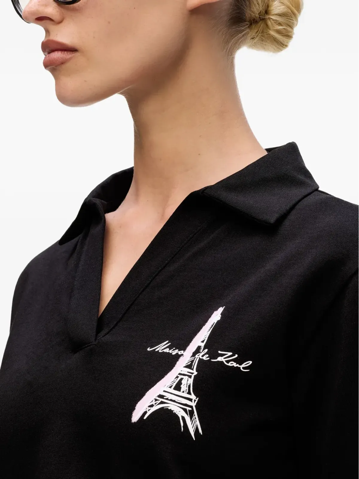 Karl Lagerfeld エッフェル塔スケッチプリント Tシャツ - ブラック - 画像5