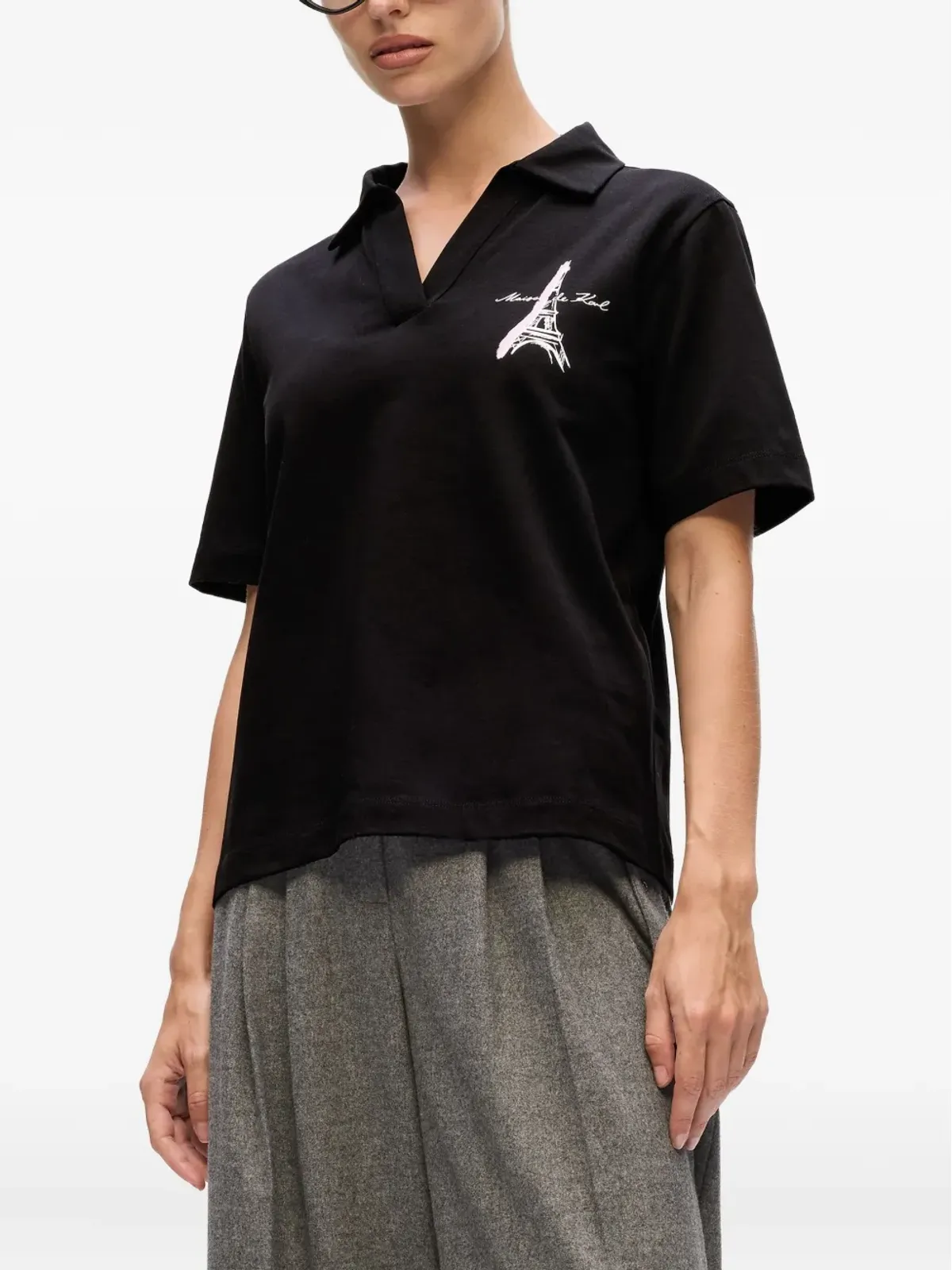 Karl Lagerfeld エッフェル塔スケッチプリント Tシャツ - ブラック - 画像3
