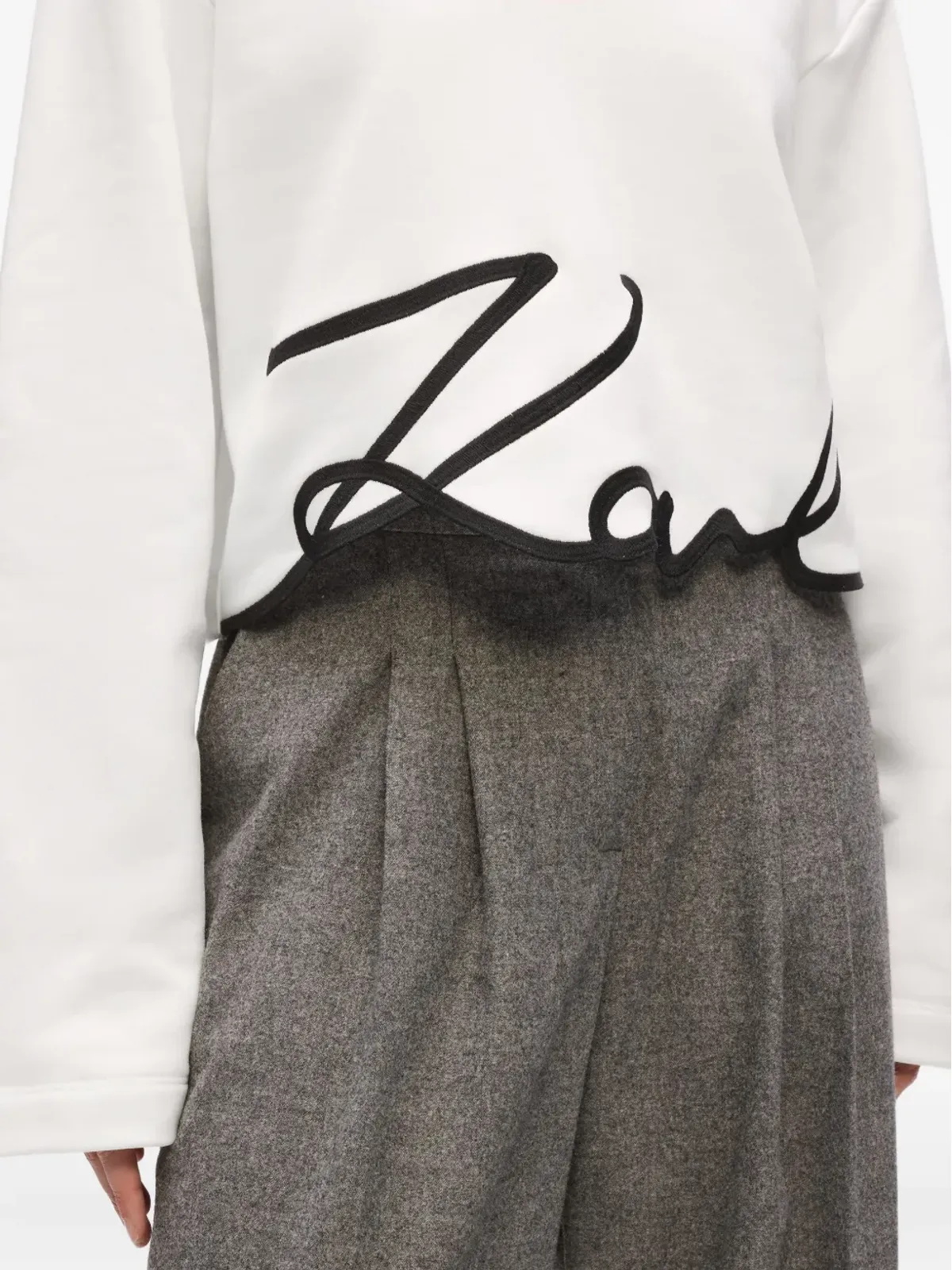 Karl Lagerfeld シグネチャーヘム付きフード付きセーター - White - 画像5