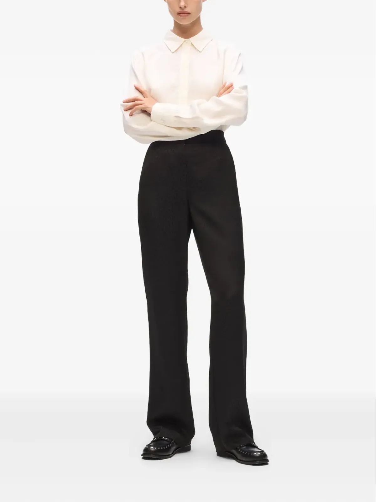 Karl Lagerfeld logo jacquard trousers - Black - 画像2