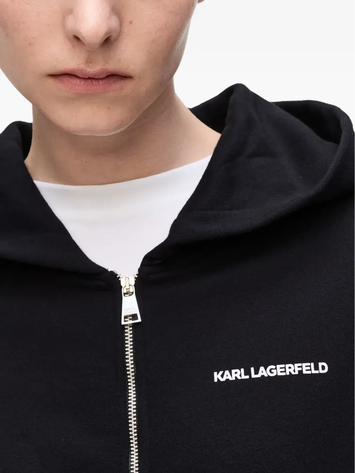 Karl Lagerfeld ロゴレオパード ジップパーカー - 画像5