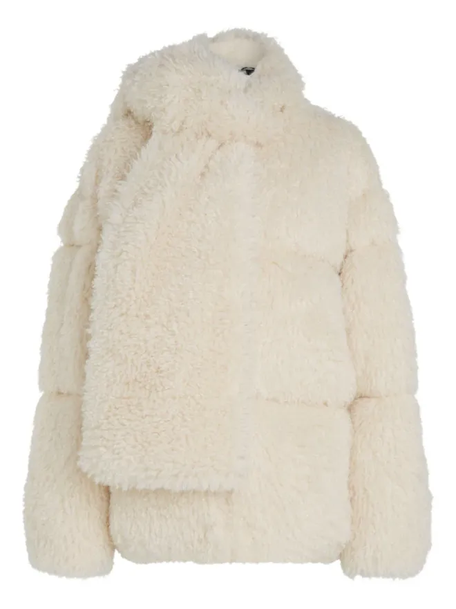 Karl Lagerfeld Karl Lagerfeld Karl Studio faux-fur coat - Neutralsの商品画像