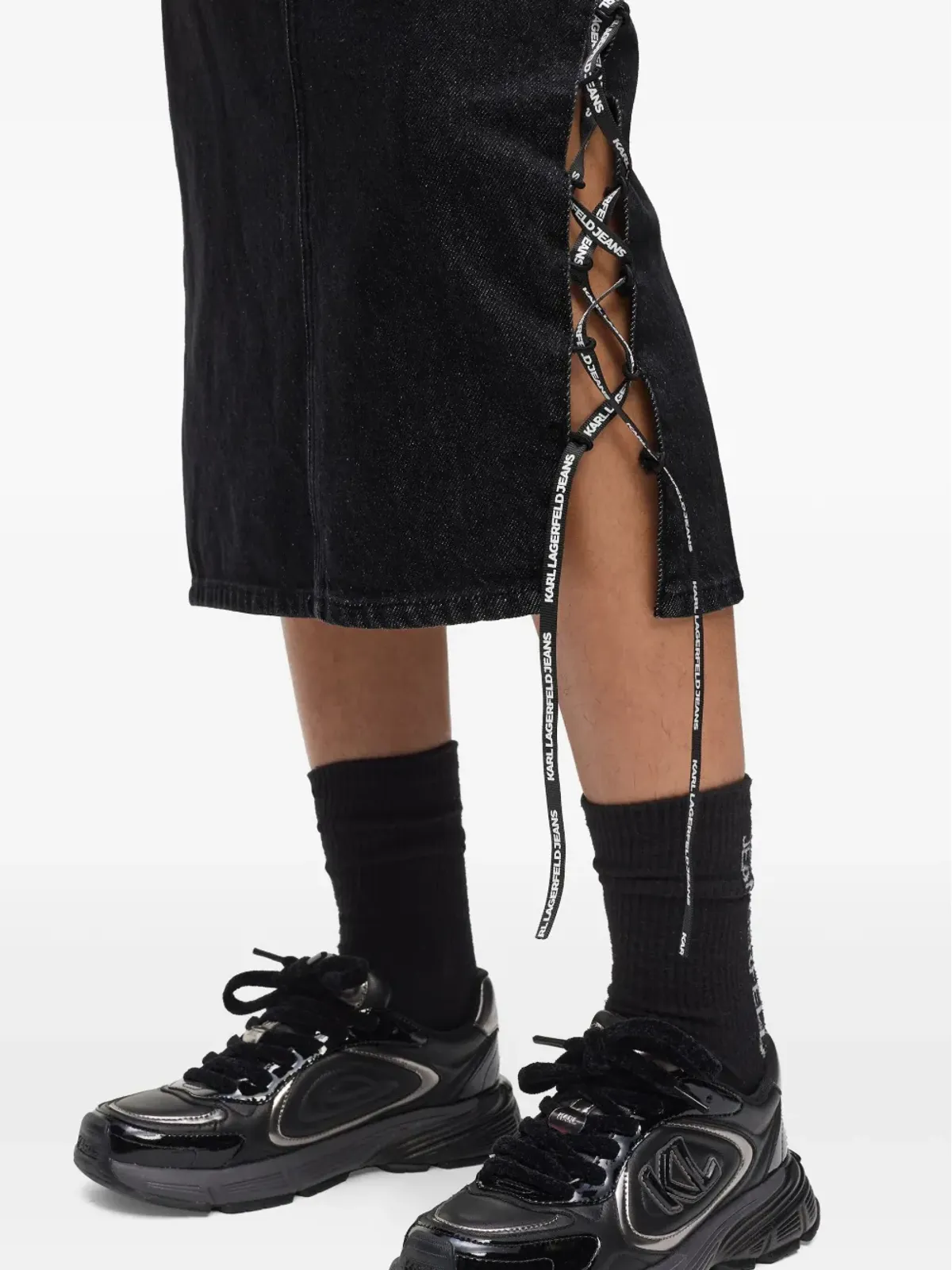 Karl Lagerfeld Jeans レースアップデニムスカート - 画像5