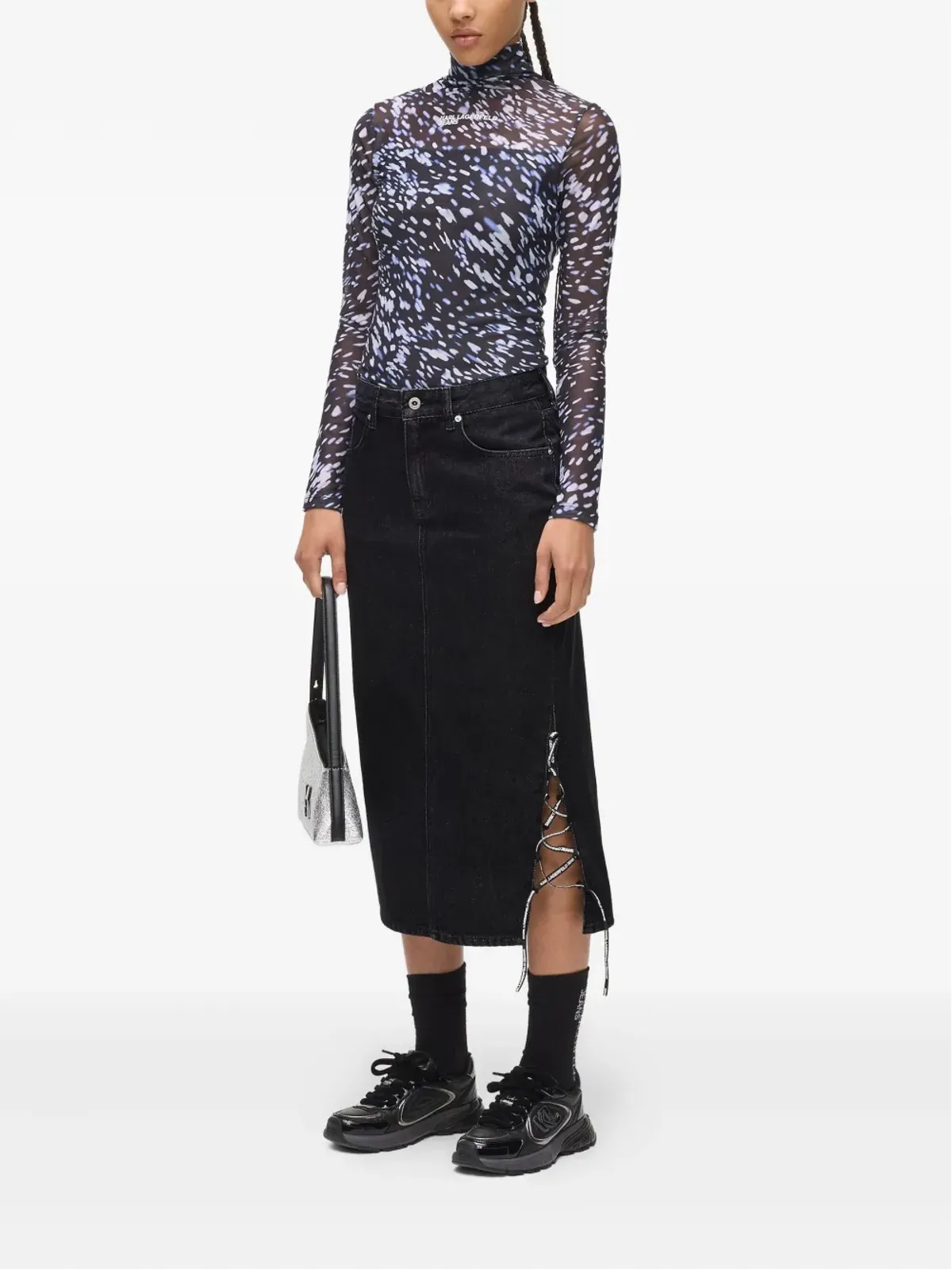 Karl Lagerfeld Jeans レースアップデニムスカート - 画像3