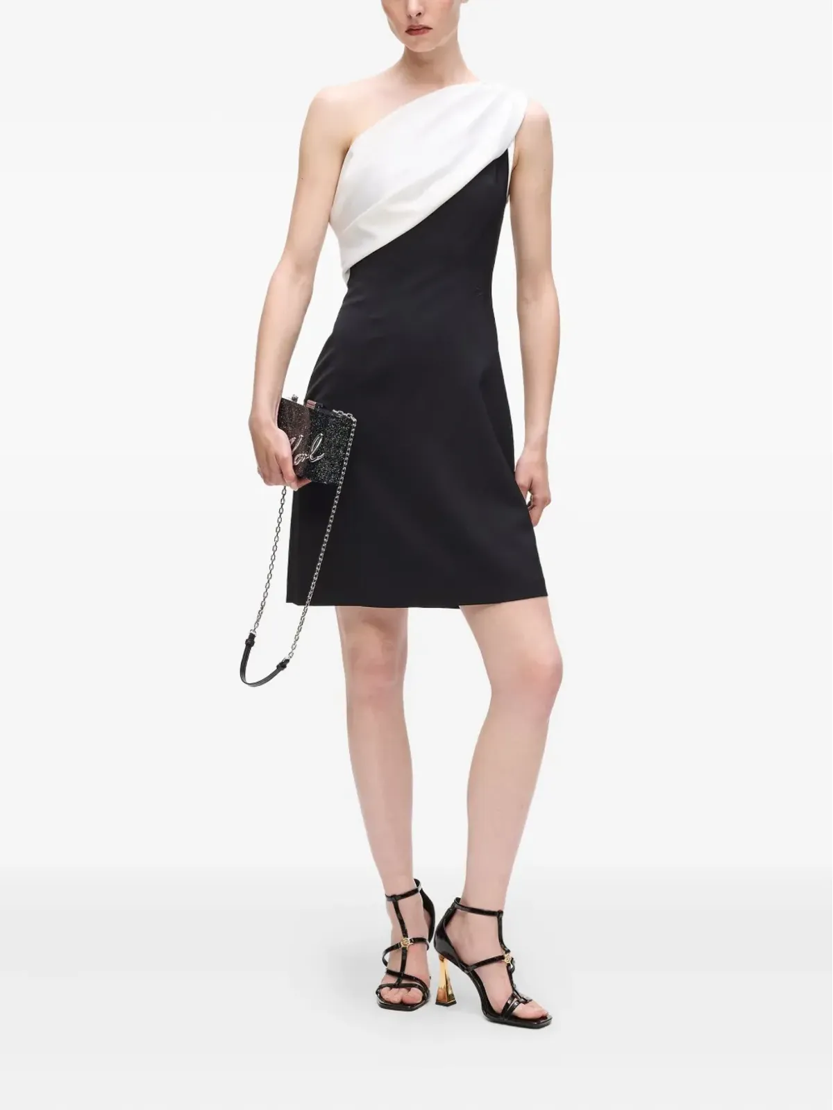 Karl Lagerfeld ミニドレープ ワンショルダードレス - 画像2