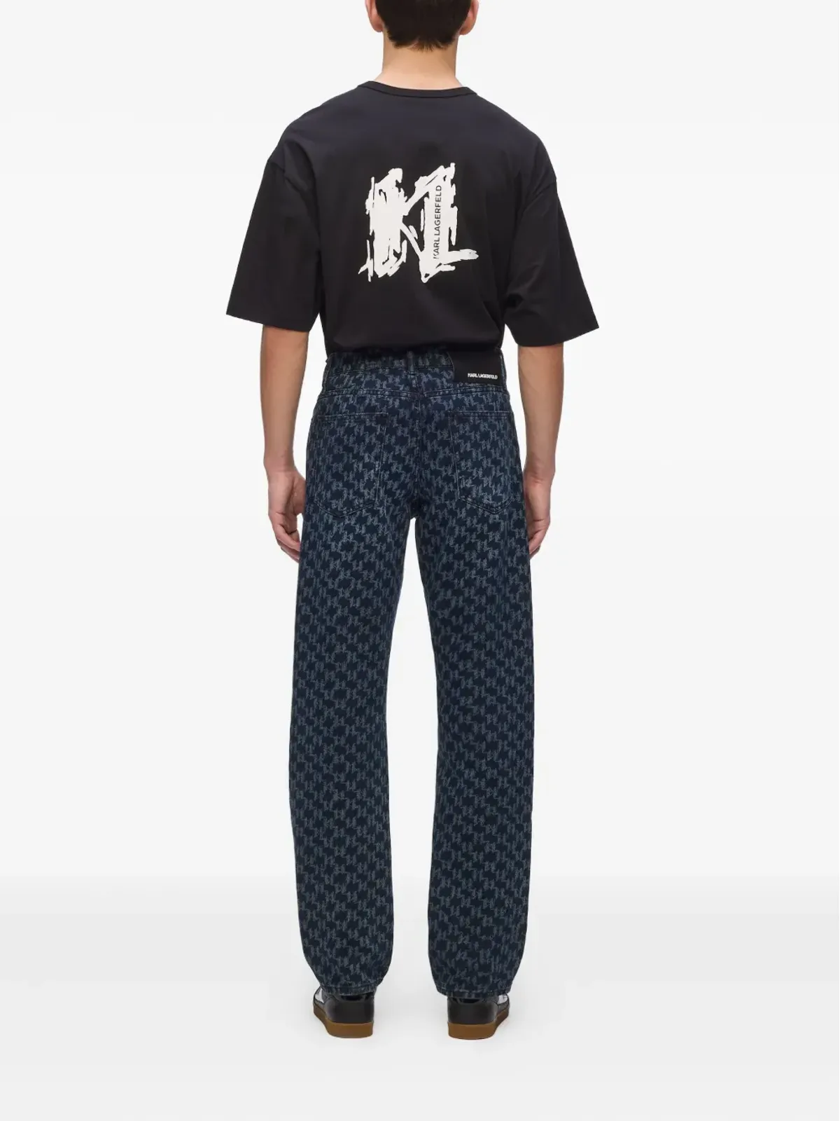 Karl Lagerfeld 全体モノグラムプリントデニムジーンズ - 画像4
