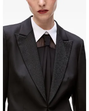 Karl Lagerfeld ラインストーン付きラペル クロップドジャケット - サムネイル5