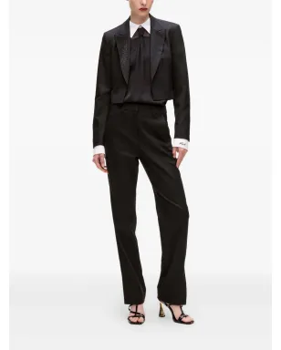 Karl Lagerfeld ラインストーン付きラペル クロップドジャケット - サムネイル2