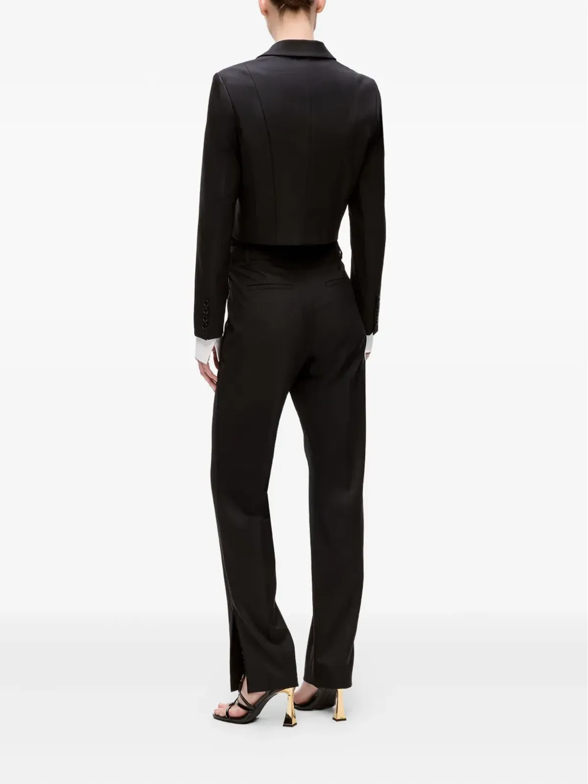 Karl Lagerfeld ラインストーン付きラペル クロップドジャケット - 画像3