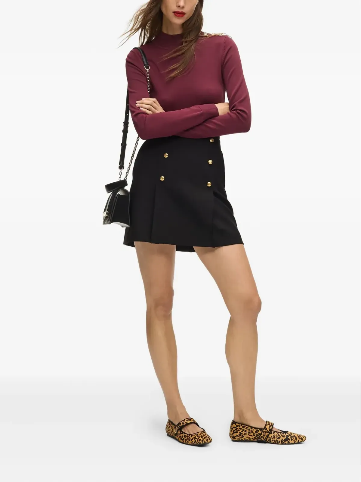 Karl Lagerfeld ミニボタンディテールスカート - Black - 画像3