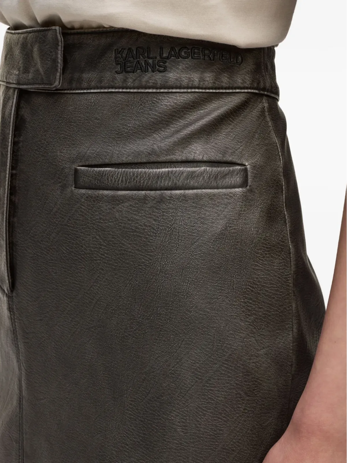 Karl Lagerfeld Jeans ダメージ加工 スプリットフロント スカート - 画像5
