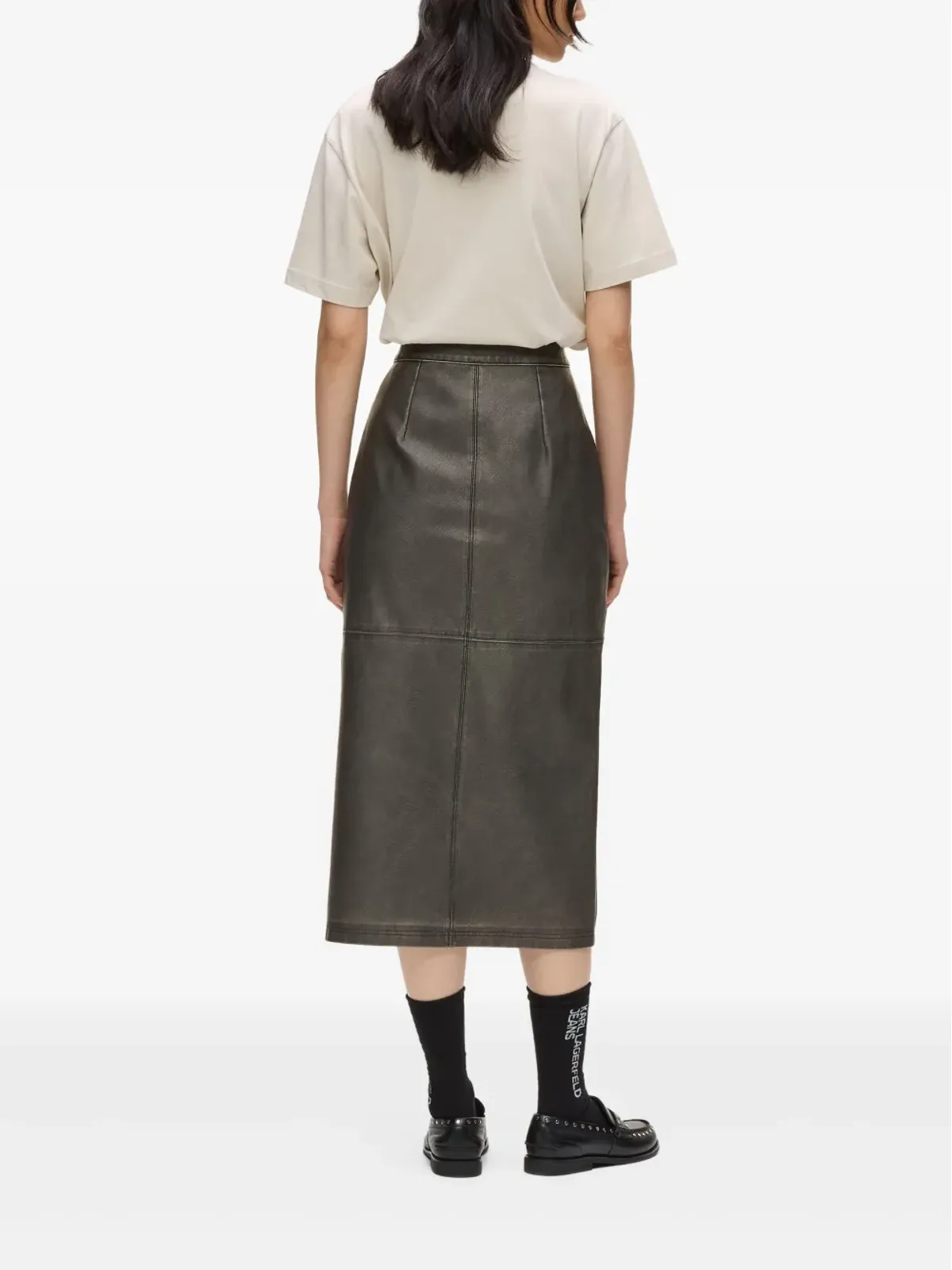 Karl Lagerfeld Jeans ダメージ加工 スプリットフロント スカート - 画像4