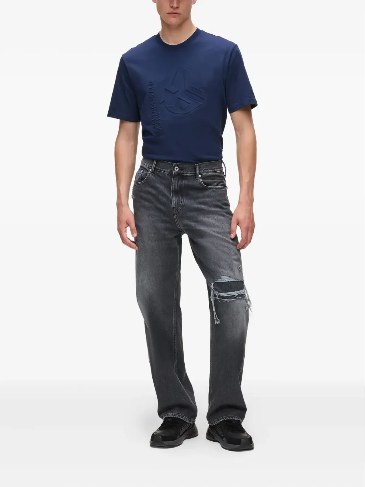 Karl Lagerfeld Jeans ロゴパッチジーンズ - 画像2