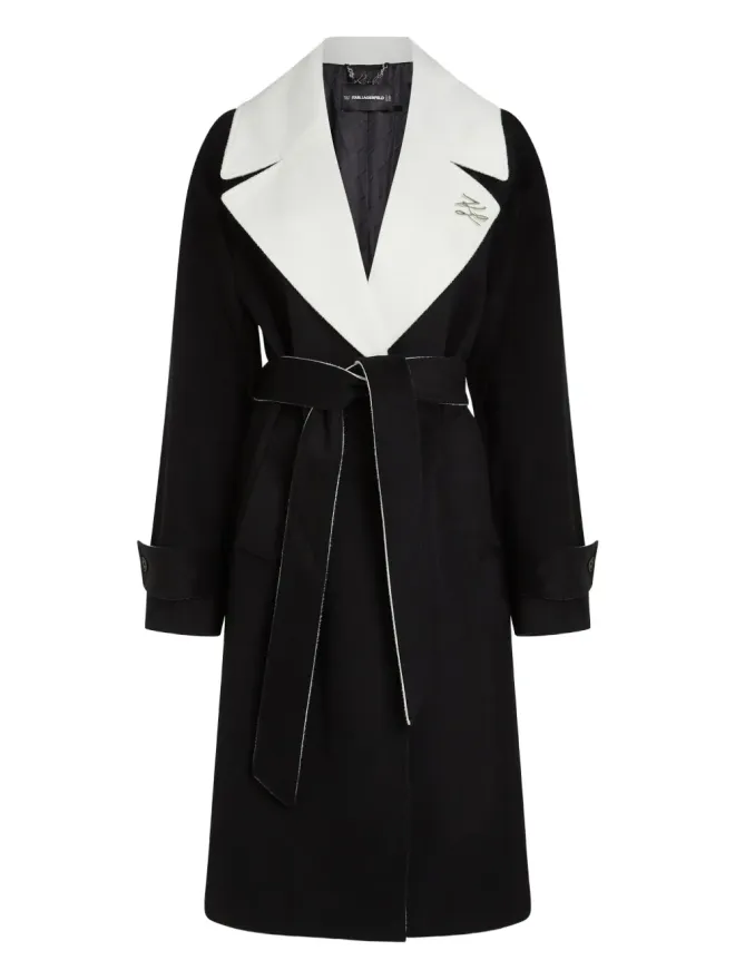 Karl Lagerfeld Karl Lagerfeld クラシック・コントラストカラー・ベルト付きコートの商品画像