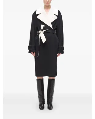 Karl Lagerfeld クラシック・コントラストカラー・ベルト付きコート - サムネイル2