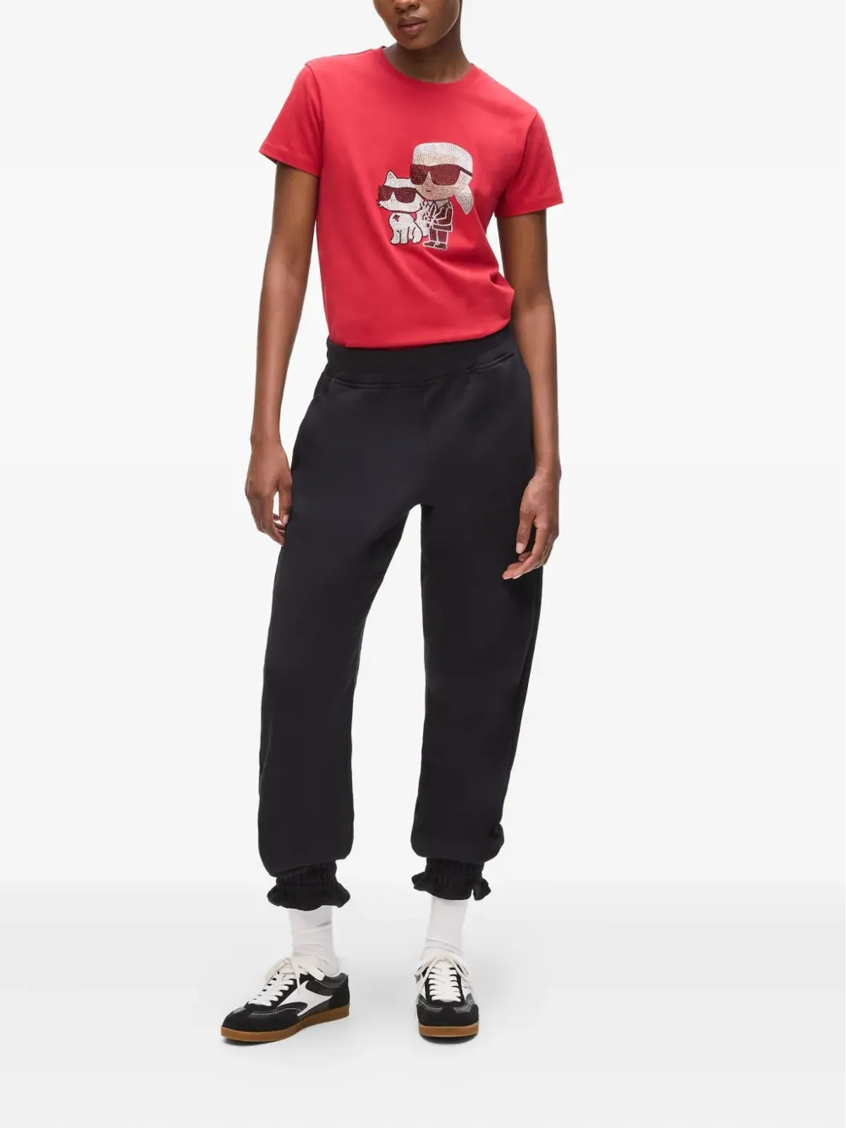 Karl Lagerfeld Ikonパッチ付きウエスト絞りトラックパンツ - 画像2