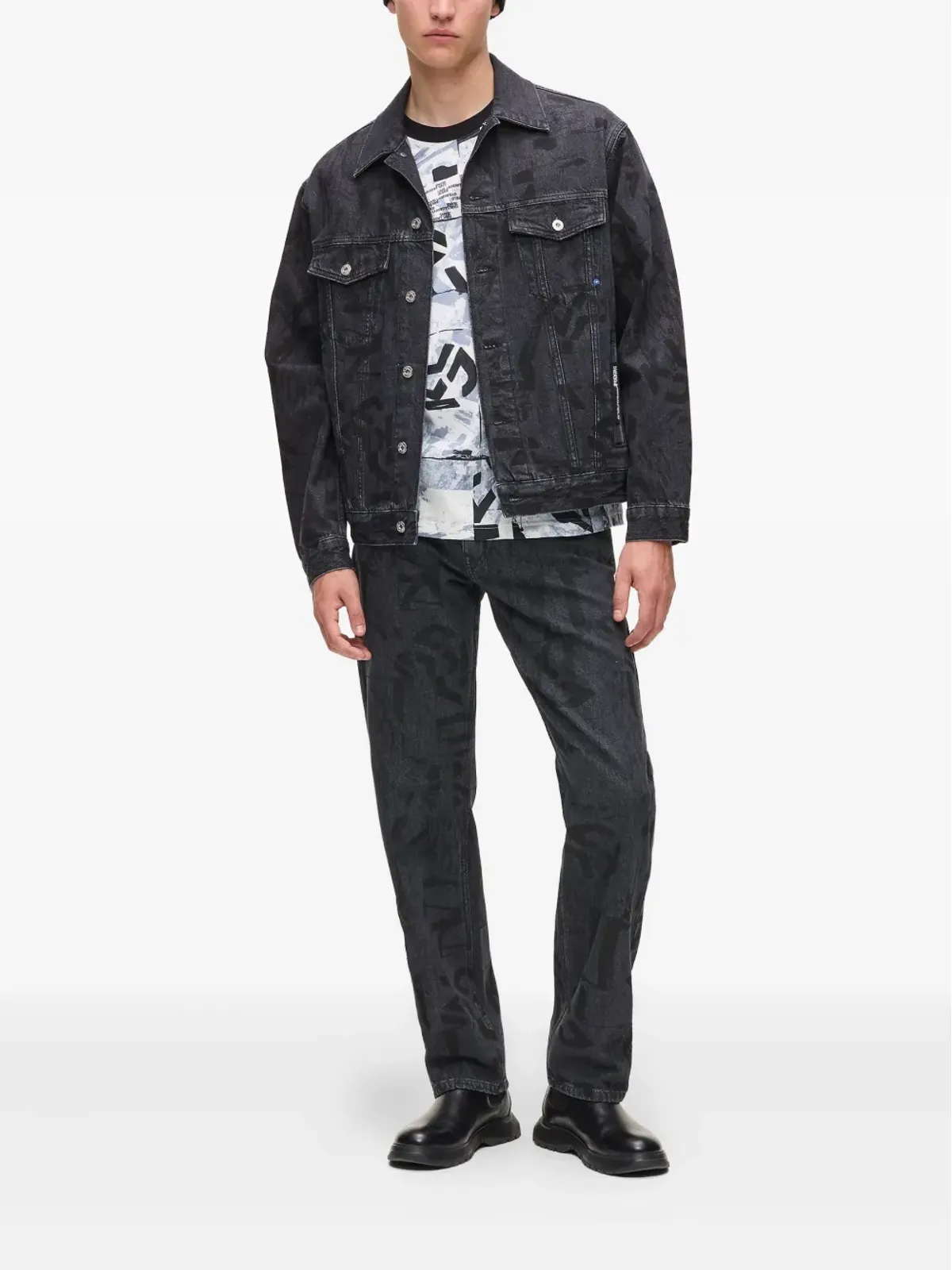 Karl Lagerfeld Jeans オールオーバープリントデニムジーンズ - 画像2