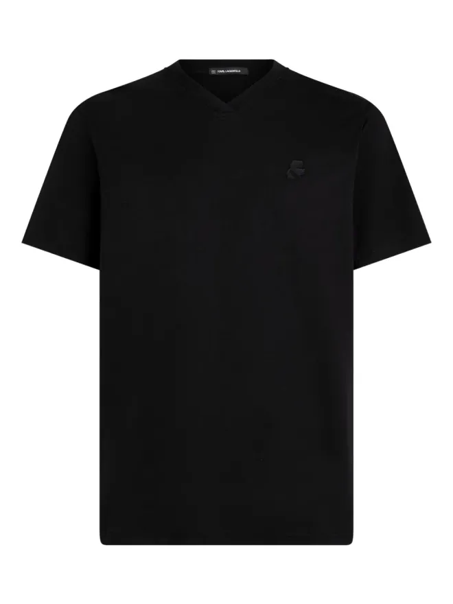 Karl Lagerfeld Karl Lagerfeld Kameo Vネック Tシャツ - ブラックの商品画像